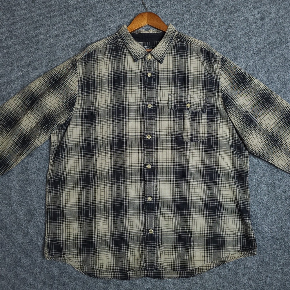 Filson Plaid Button Down Shirt Mens Size 3XL Long Sleeve Flannel Pockets Work - Picture 3 of 8